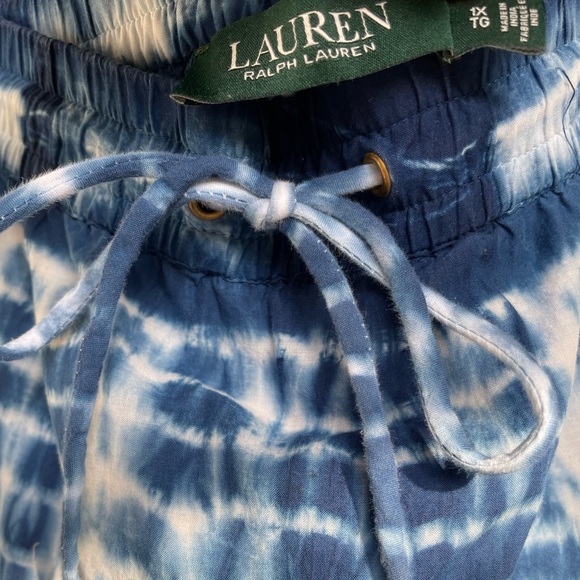 Ralph Lauren Navy & White Tie-Dye Tiered Peasant Skirt Size XL (Size 12) - Picture 4 of 8